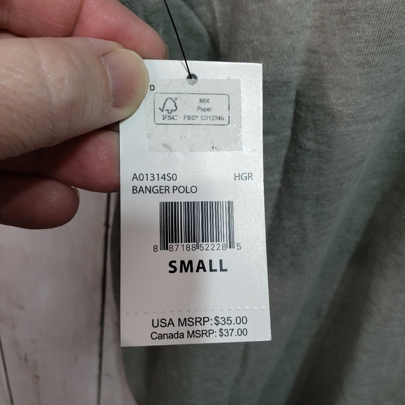 New! Volcom Men's Gray Banger Polo Size Small. - Picture 4 of 6